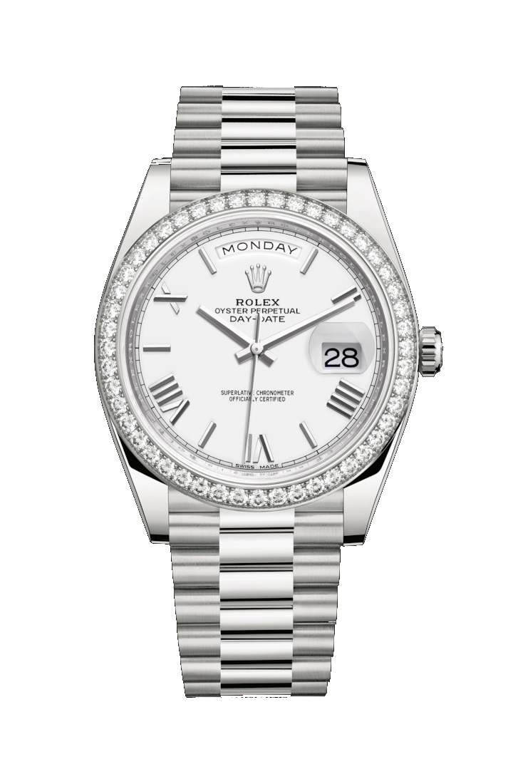 Day-Date 40 228349RBR White Gold & Diamonds Watch (White)