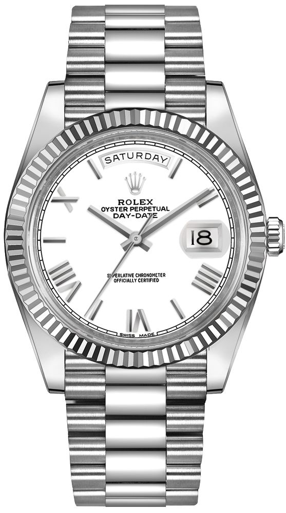 Day-Date 40 228239 White Gold Watch (White)