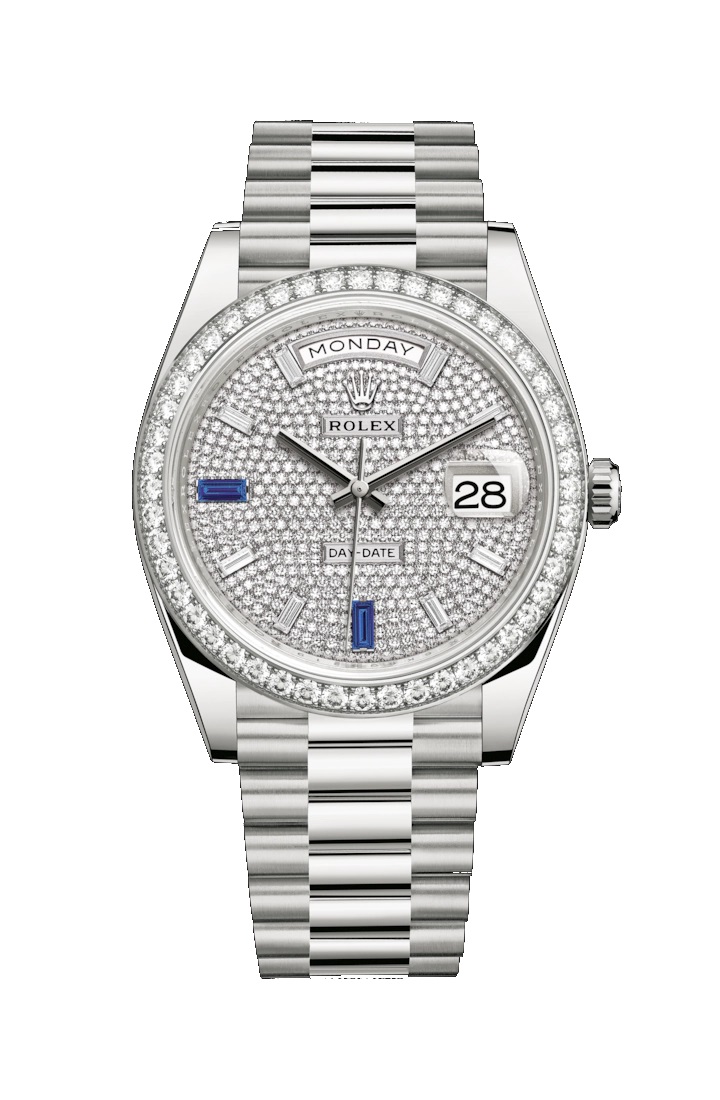 Day-Date 40 228349RBR White Gold & Diamonds Watch (Paved with Diamonds and Sapphires)