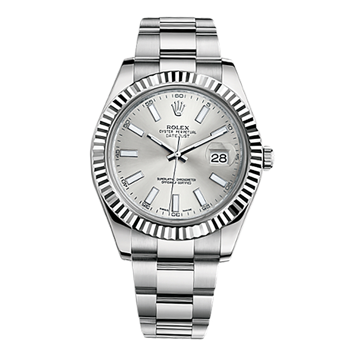 Datejust II 116334 White Gold & Stainless Steel Watch (Silver)