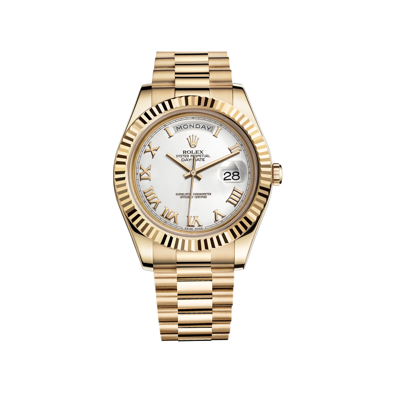 Day-Date II 218238 Gold Watch (White)