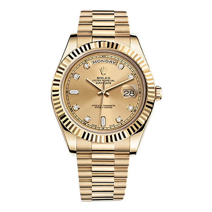 Day-Date II 218238 Gold Watch (Champagne Set with Diamonds)