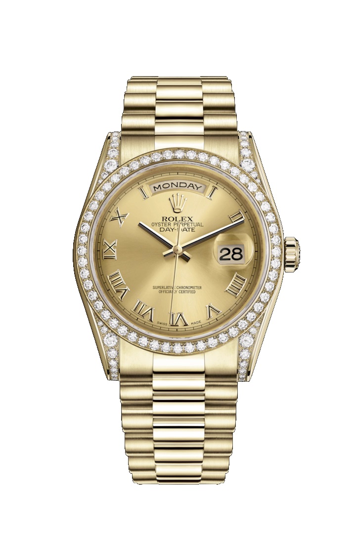 Day-Date 36 118388 Gold & Diamonds Watch (Champagne-Colour)