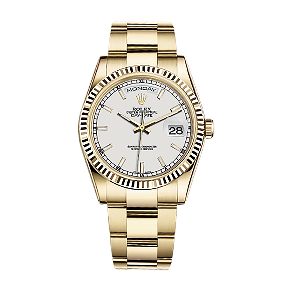 Day-Date 36 118238 Gold Watch (White)