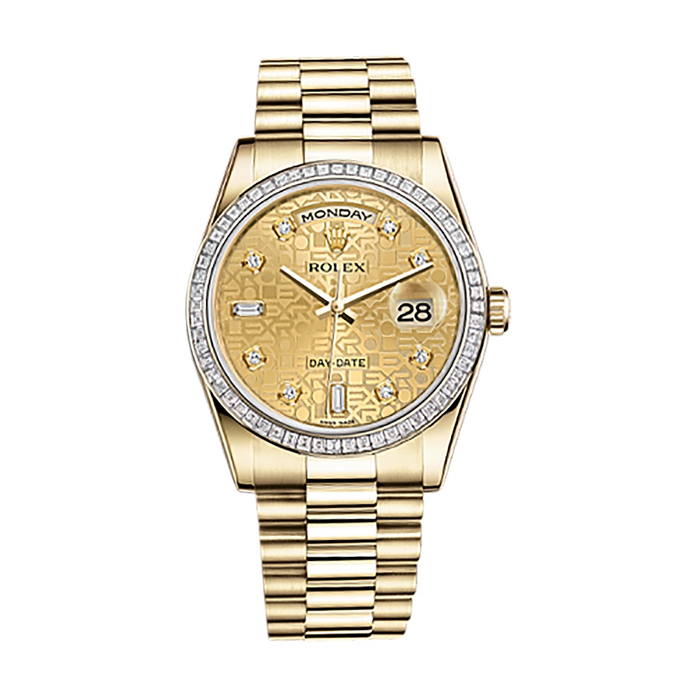 Day-Date 36 118398BR Gold Watch (Champagne Jubilee Design Set with Diamonds)
