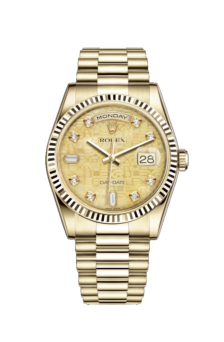 Day-Date 36 118238 Gold Watch (Champagne-Colour Mother-Of-Pearl Jubilee Design Set with Diamonds)