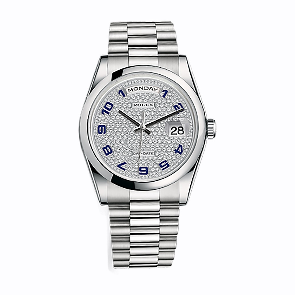 Day-Date 36 118206 Platinum Watch (Diamond-Pave)