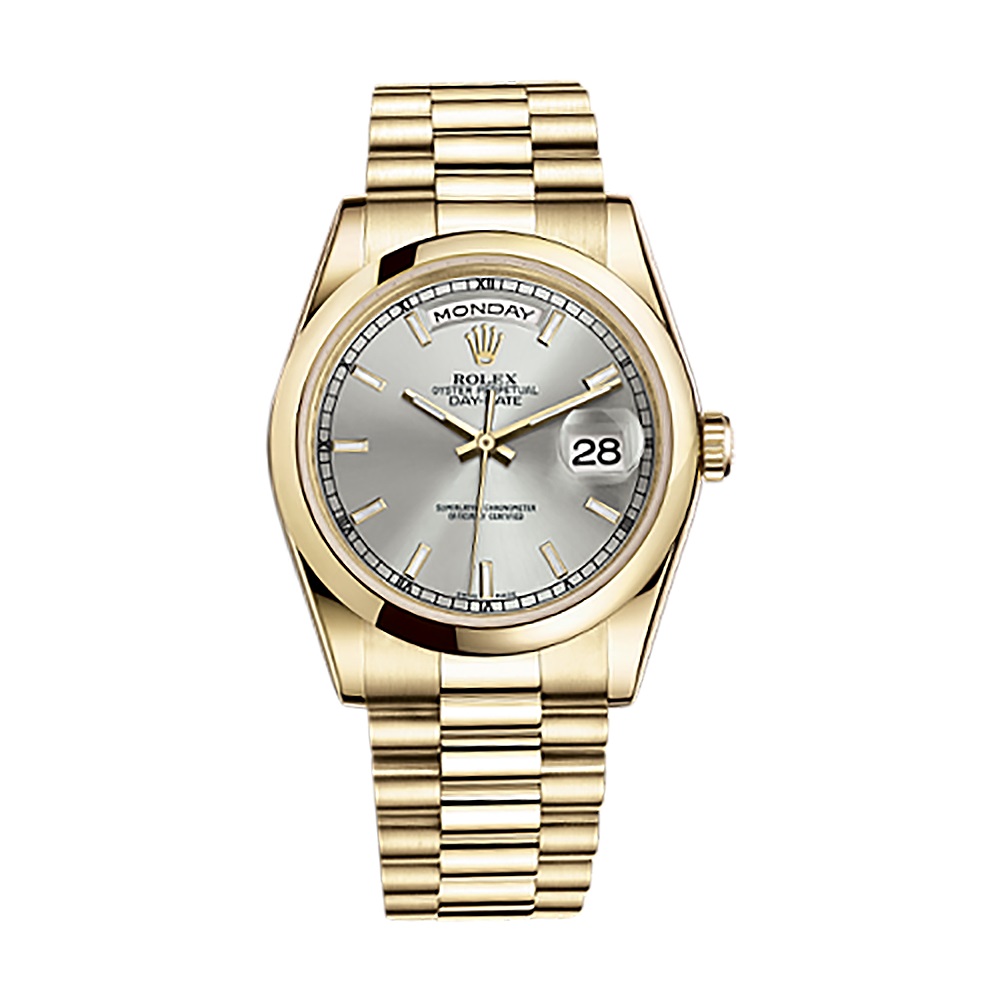 Day-Date 36 118208 Gold Watch (Silver)