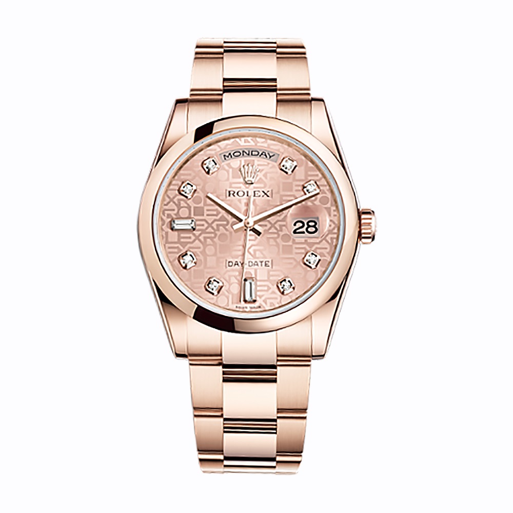 Day-Date 36 118205 Rose Gold Watch (Pink Jubilee Design Set with Diamonds)