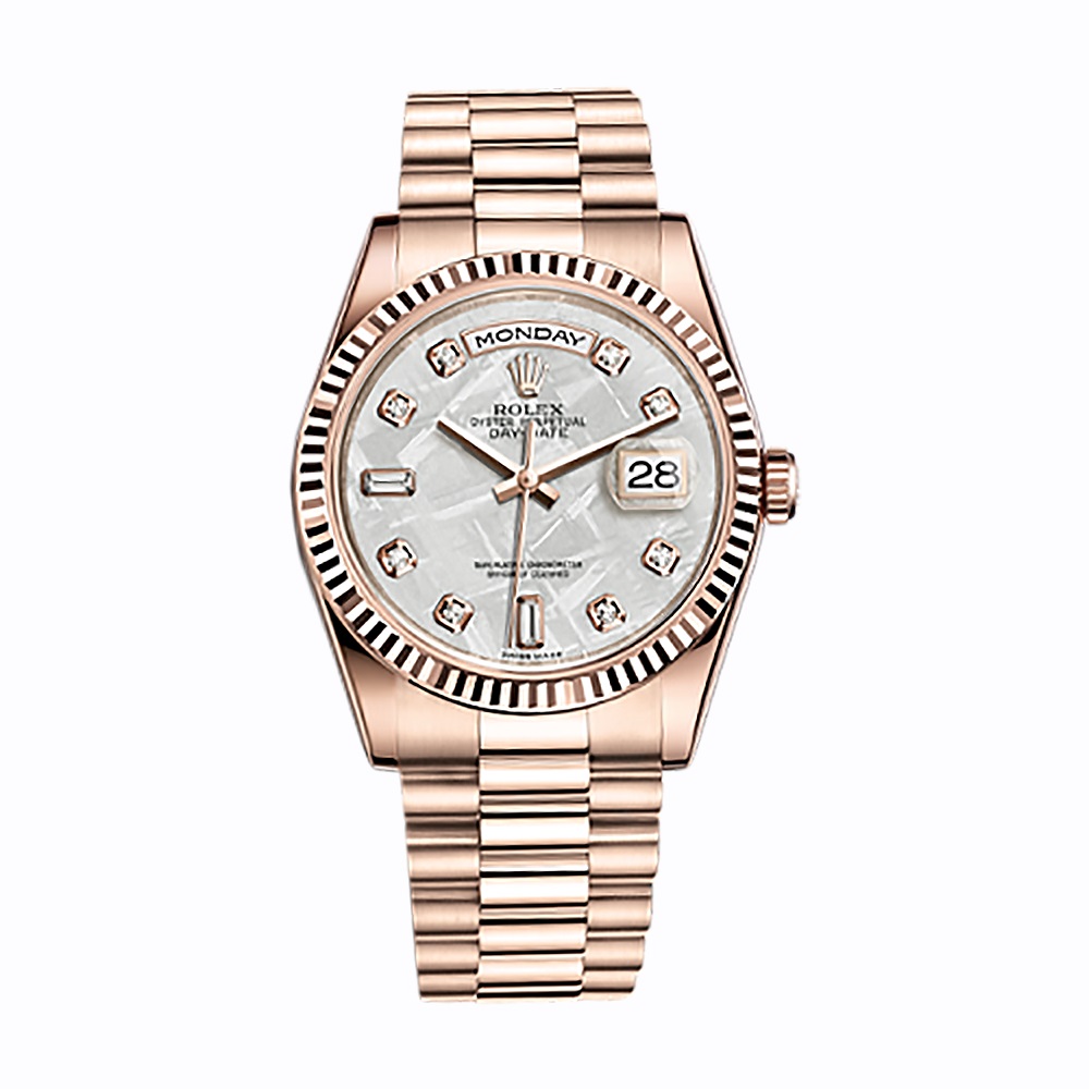 Day-Date 36 118235 Rose Gold Watch (Meteorite Set with Diamonds)
