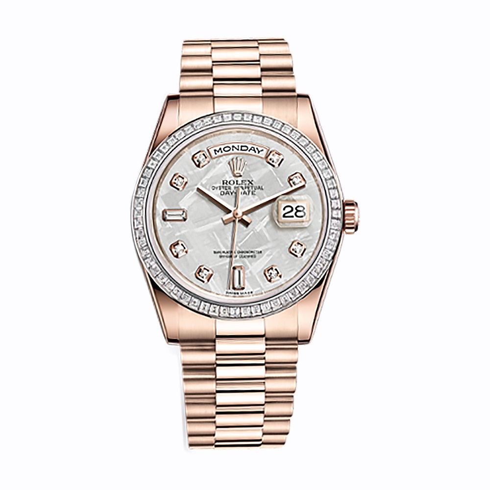 Day-Date 36 118395BR Rose Gold Watch (Meteorite Set with Diamonds)