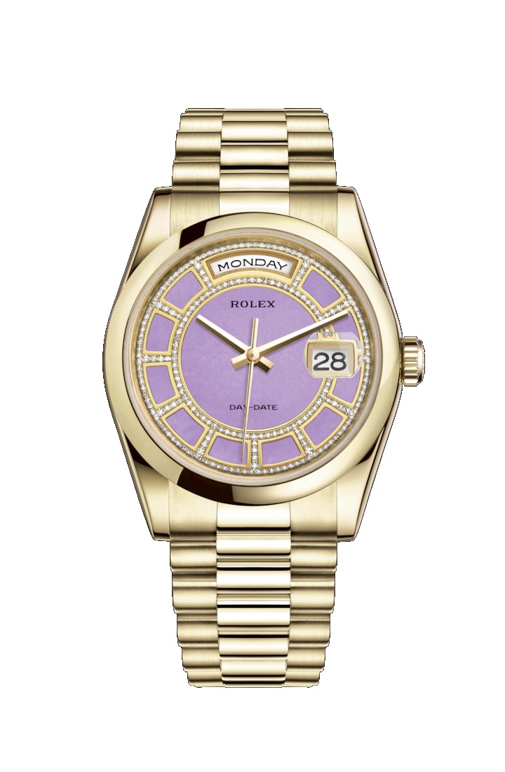 Day-Date 36 118208 Gold Watch (Carousel of Lavender Jade)