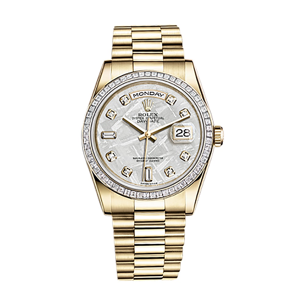Day-Date 36 118398BR Gold Watch (Meteorite Set with Diamonds)