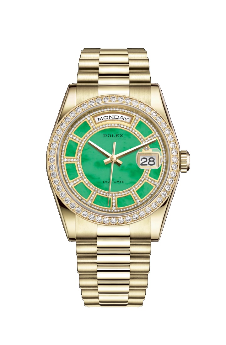 Day-Date 36 118348 Gold Watch (Carousel of Green Jade)