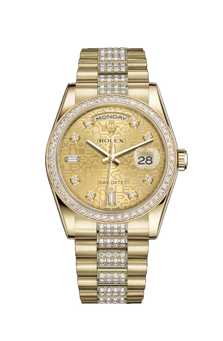 Day-Date 36 118348 Gold & Diamonds Watch (Champagne-Colour Jubilee Design Set with Diamonds)
