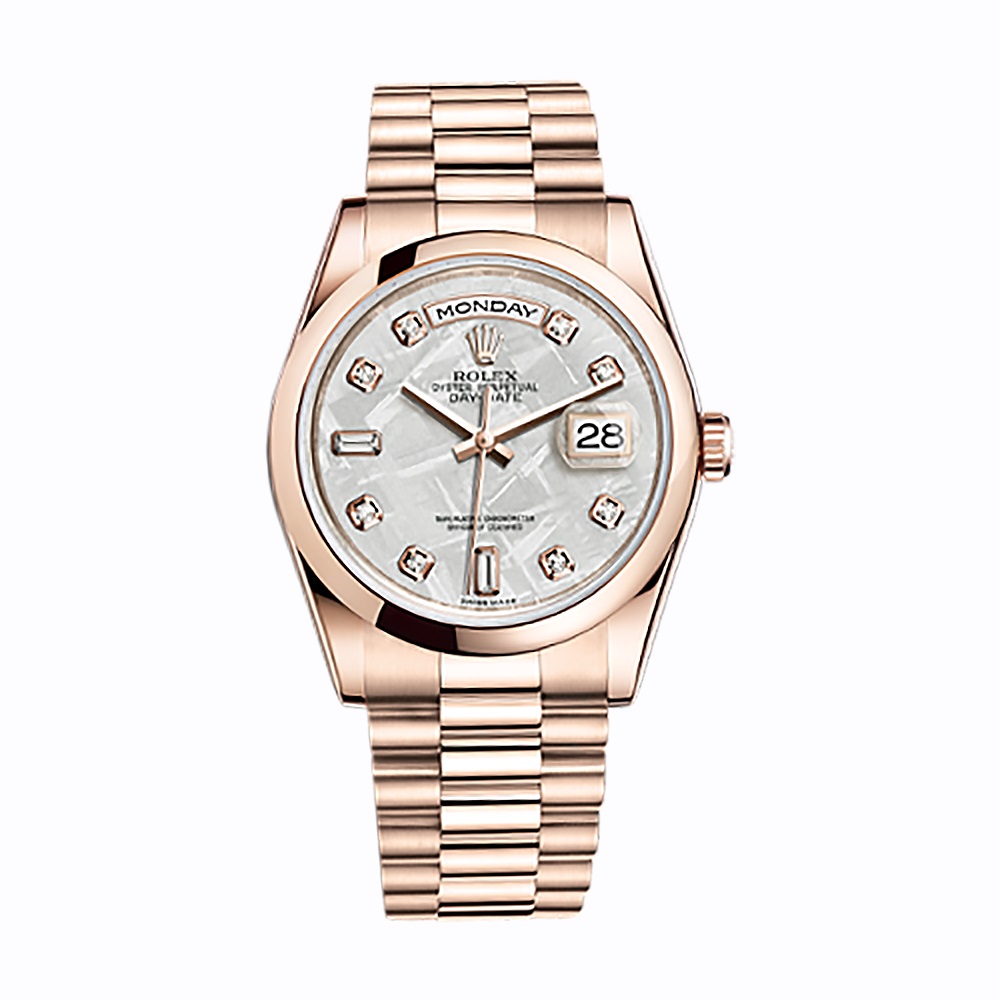 Day-Date 36 118205 Rose Gold Watch (Meteorite Set with Diamonds)