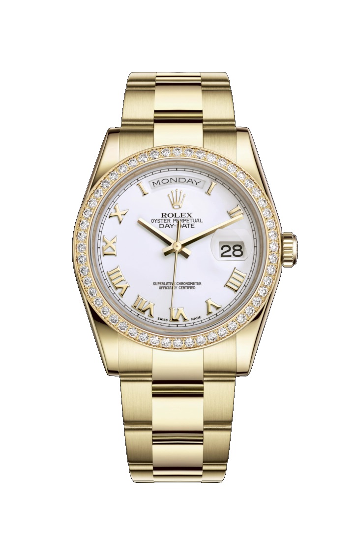 Day-Date 36 118348 Gold Watch (White)