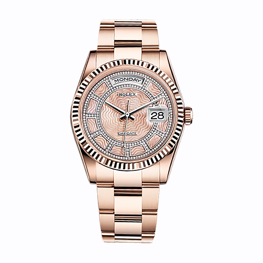 Day-Date 36 118235 Rose Gold Watch (Carousel of Pink Mother-of-Pearl)