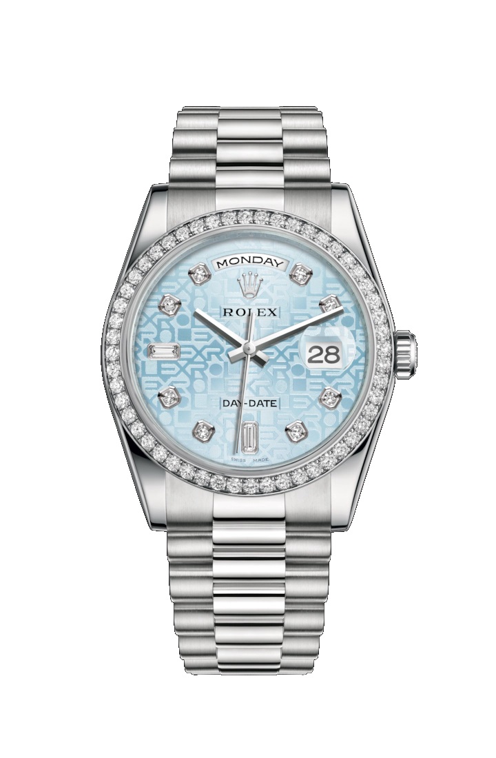 Day-Date 36 118346 Platinum & Diamonds Watch (Ice Blue Jubilee Design Set with Diamonds)