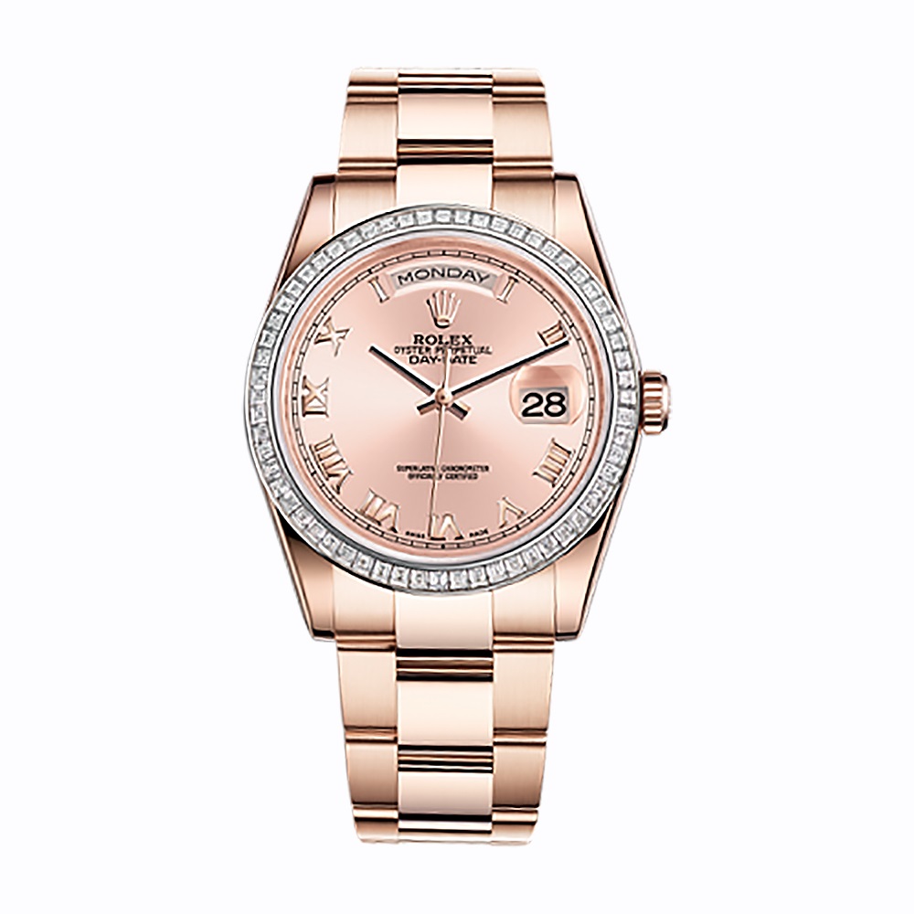 Day-Date 36 118395BR Rose Gold Watch (Pink)