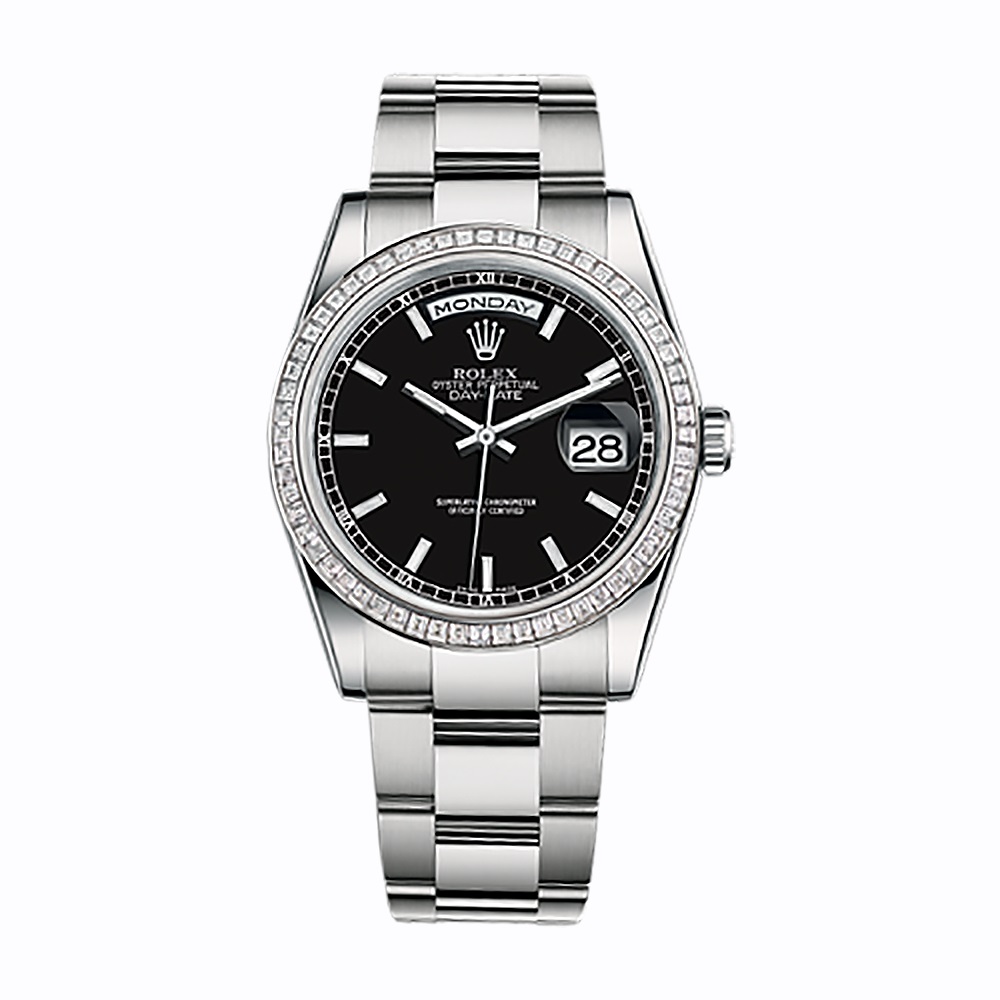 Day-Date 118399BR White Gold Watch (Black)