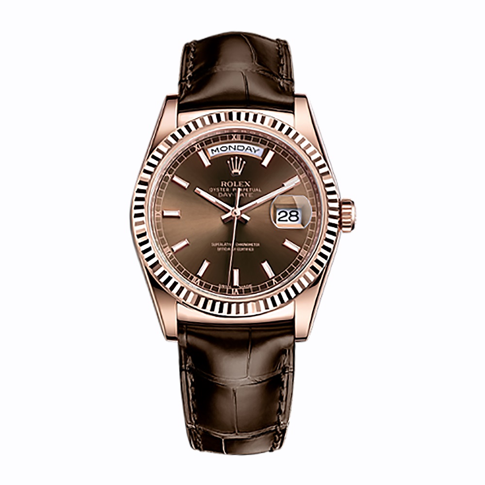 Day-Date 36 118135 Rose Gold Watch (Chocolate)