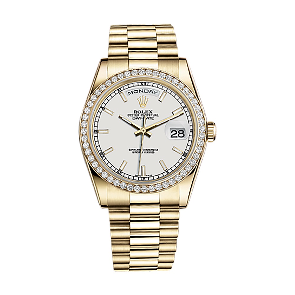 Day-Date 36 118348 Gold Watch (White)