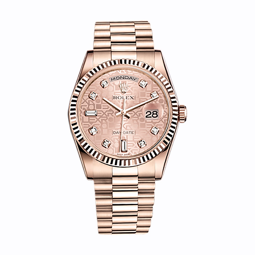 Day-Date 36 118235 Rose Gold Watch (Pink Jubilee Design Set with Diamonds)