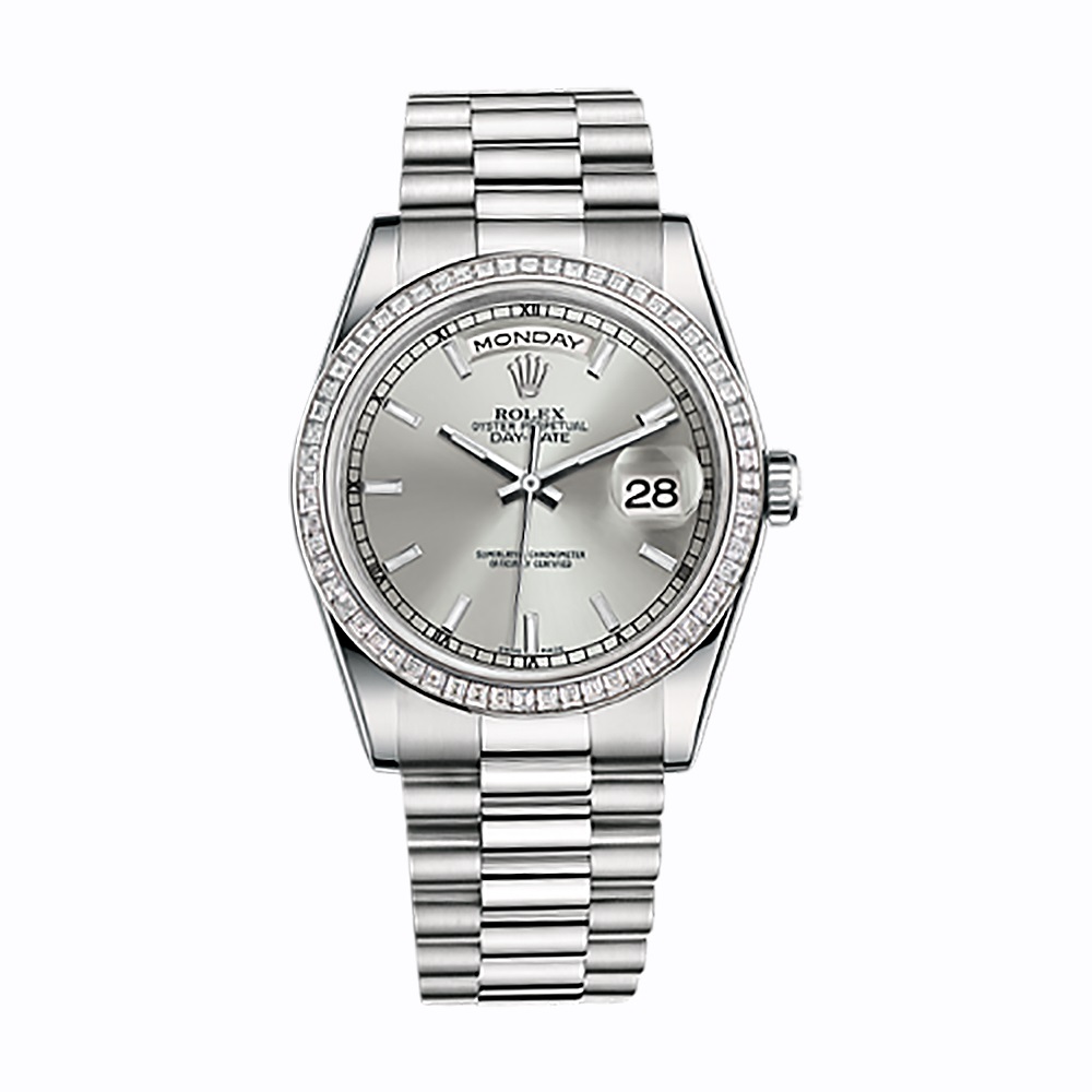 Day-Date 118399BR White Gold Watch (Silver)