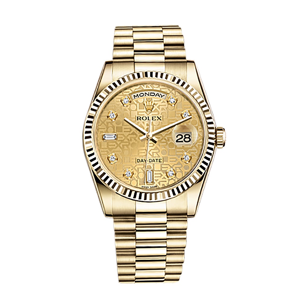 Day-Date 36 118238 Gold Watch (Champagne Jubilee Design Set with Diamonds)