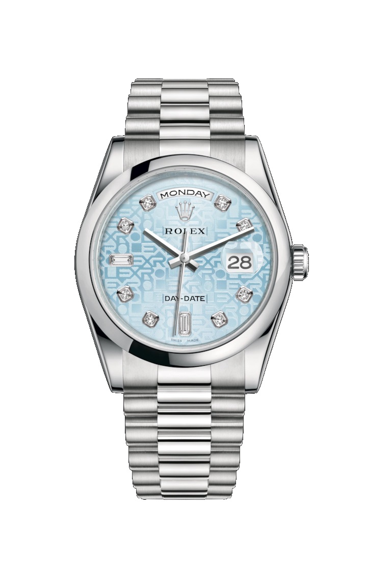 Day-Date 36 118206 Stainless Steel Watch (Ice Blue Jubilee Design Set with Diamonds)