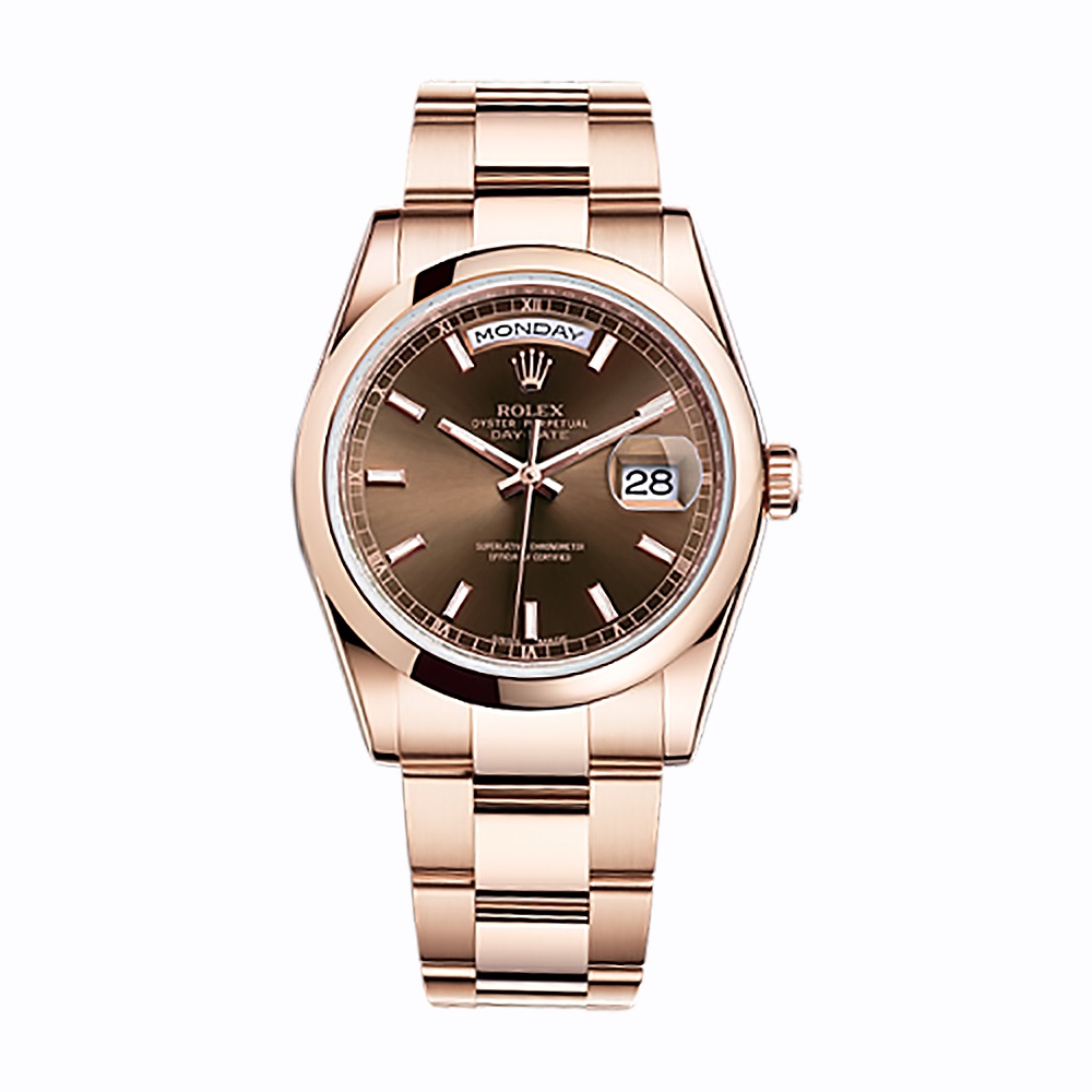 Day-Date 36 118205 Rose Gold Watch (Chocolate)