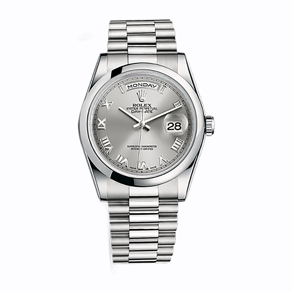 Day-Date 36 118206 Platinum Watch (Rhodium)