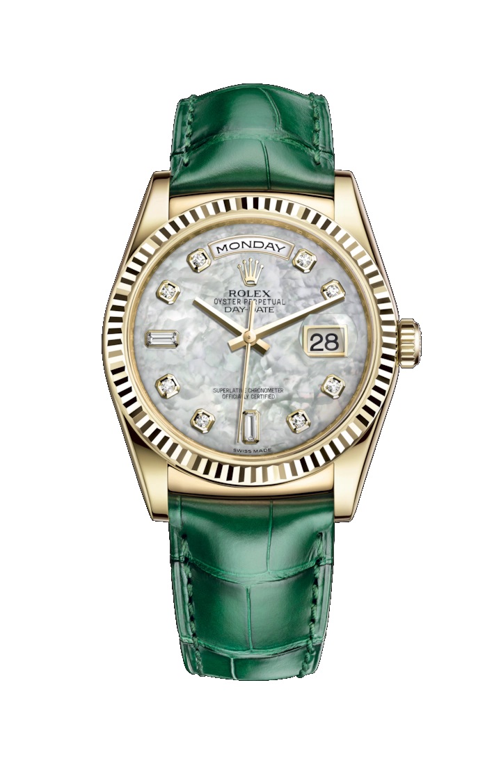 Day-Date 36 118138 Gold Watch (White Mother-Of-Pearl Set with Diamonds)