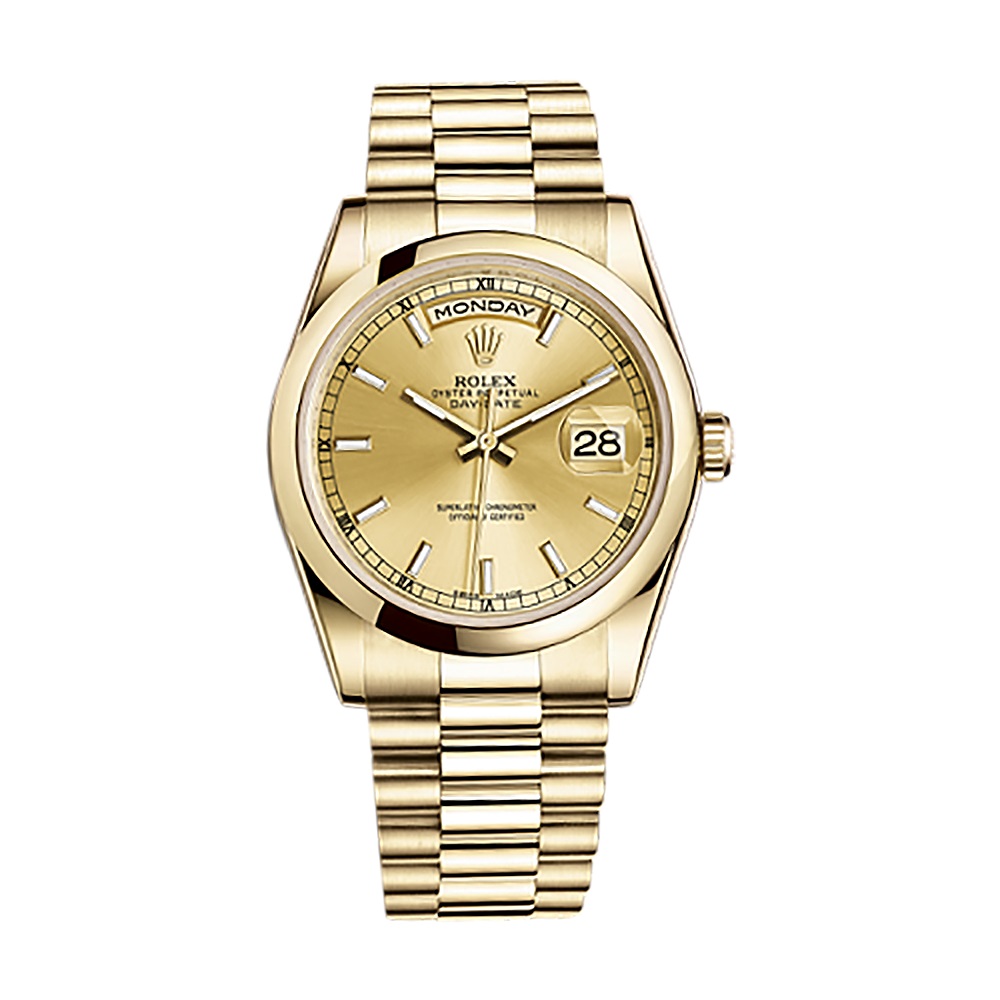 Day-Date 36 118208 Gold Watch (Champagne)