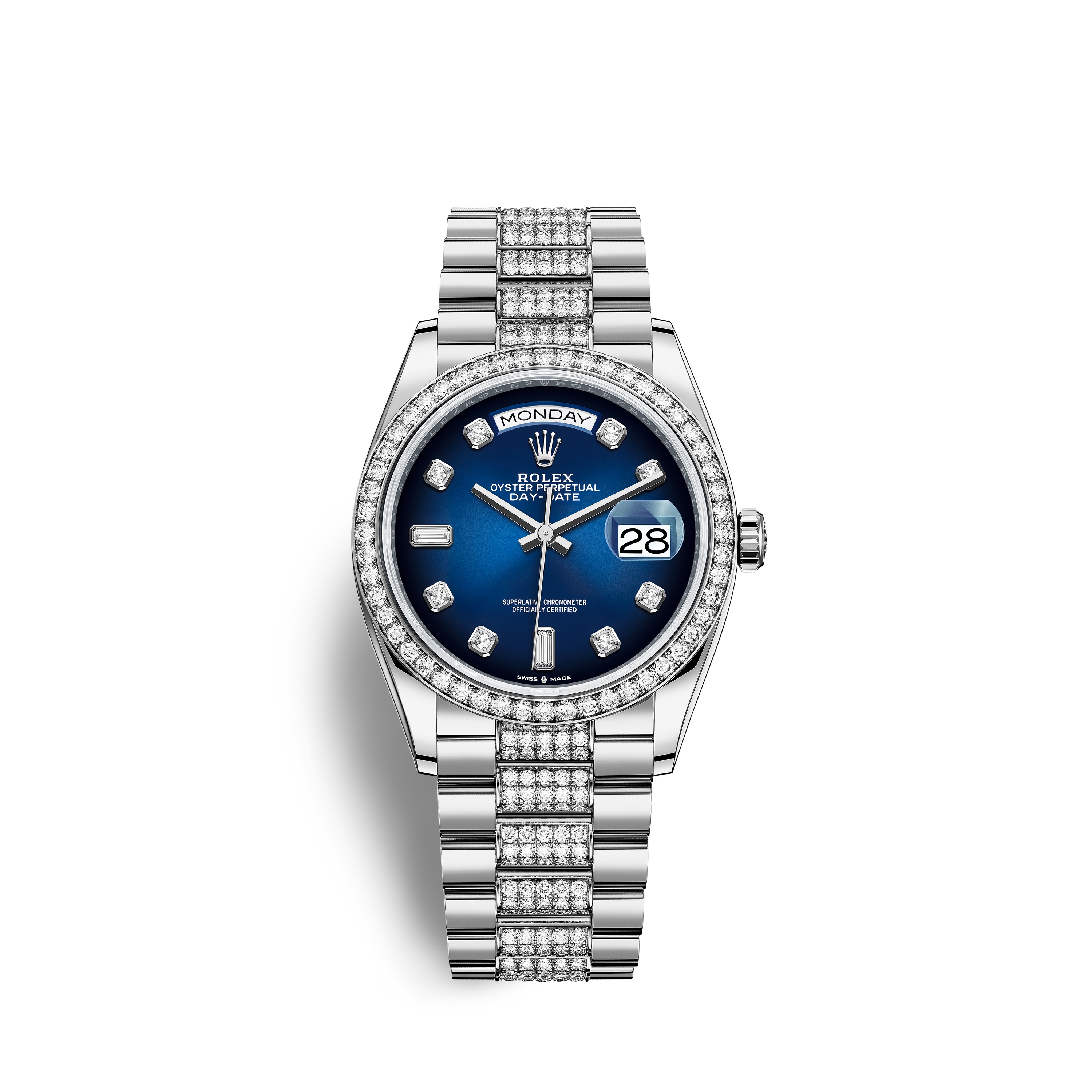 Day-Date 36 128349RBR White Gold & Diamonds Watch (Blue Ombre? Set with Diamonds)