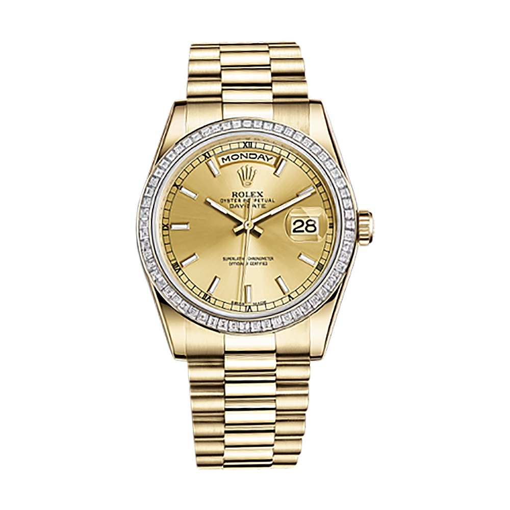 Day-Date 36 118398BR Gold Watch (Champagne)