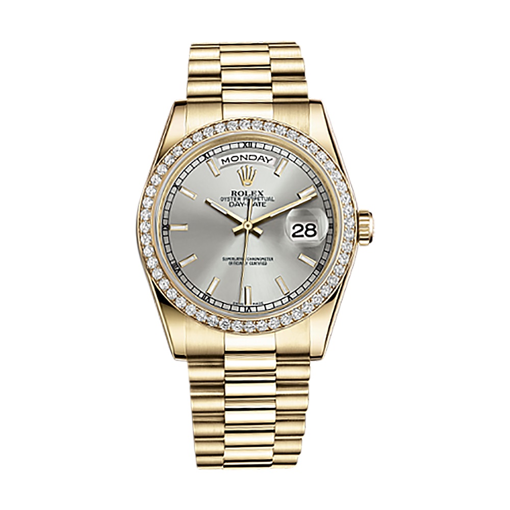 Day-Date 36 118348 Gold Watch (Silver)