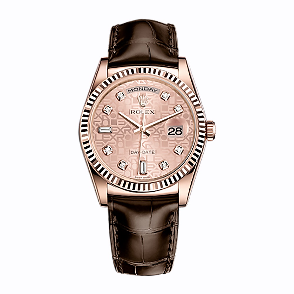 Day-Date 36 118135 Rose Gold Watch (Pink Jubilee Design Set with Diamonds) - Click Image to Close