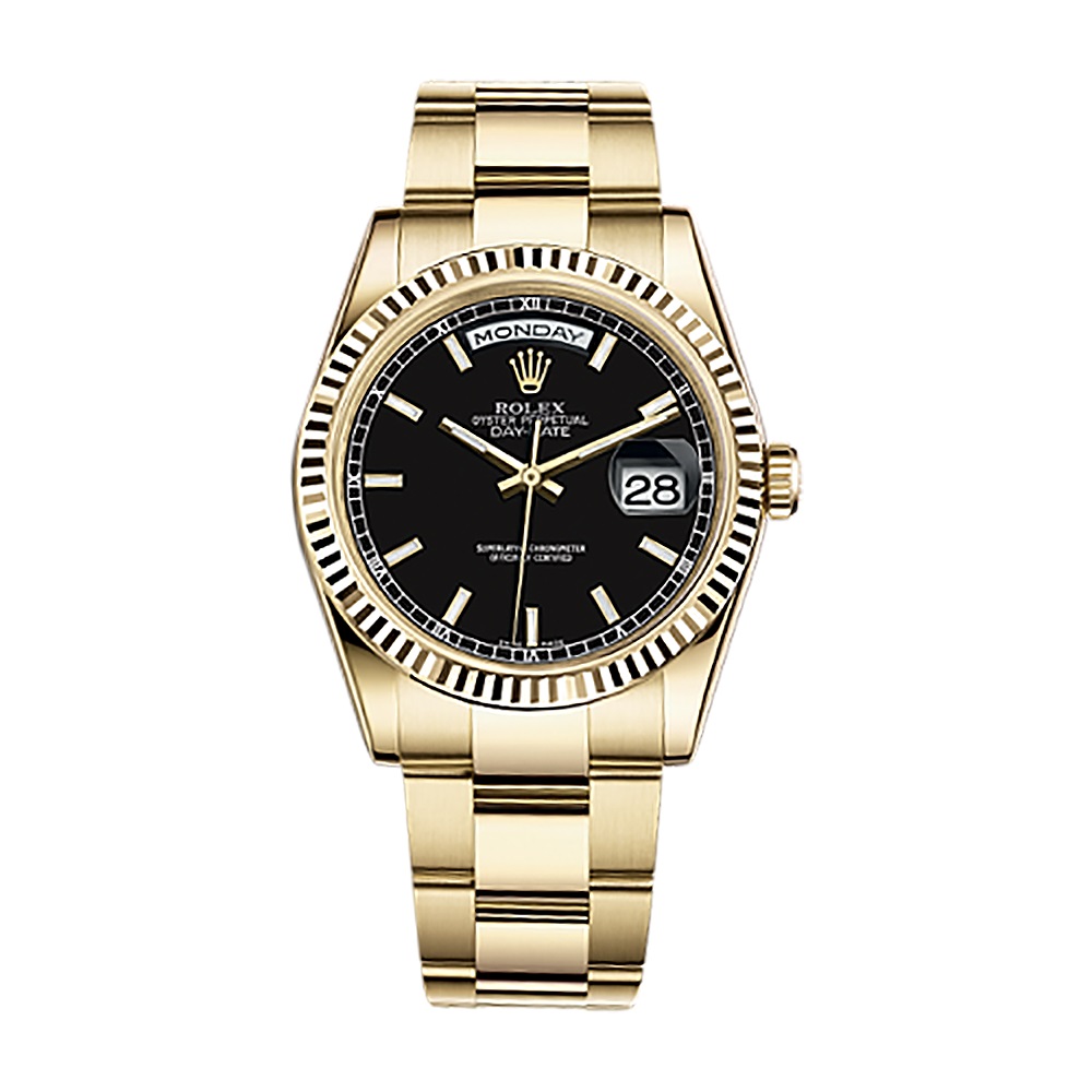 Day-Date 36 118238 Gold Watch (Black)