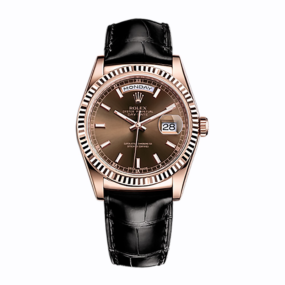 Day-Date 36 118135 Rose Gold Watch (Chocolate)