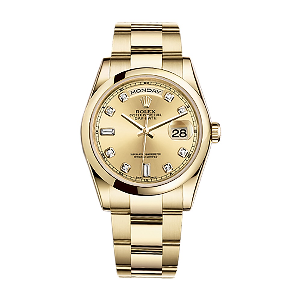 Day-Date 36 118208 Gold Watch (Champagne Set with Diamonds)