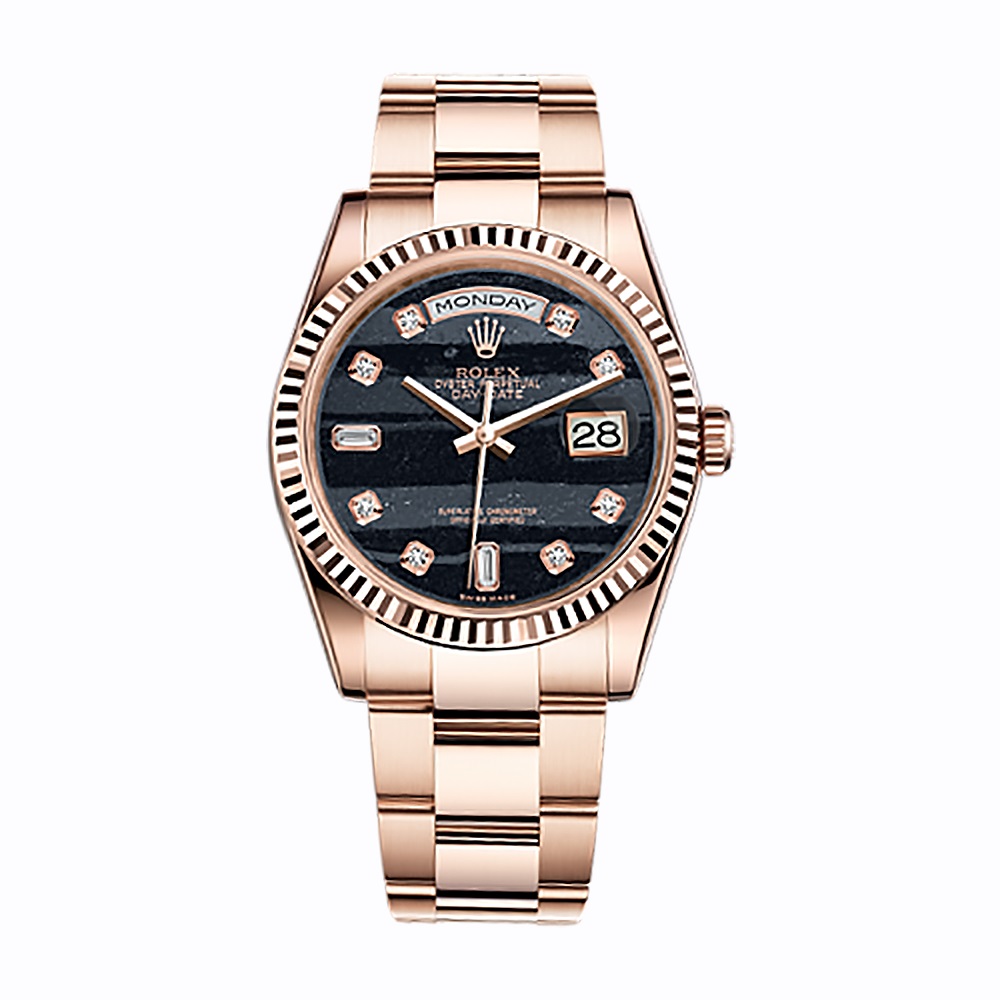 Day-Date 36 118235 Rose Gold Watch (Ferrite Set with Diamonds)