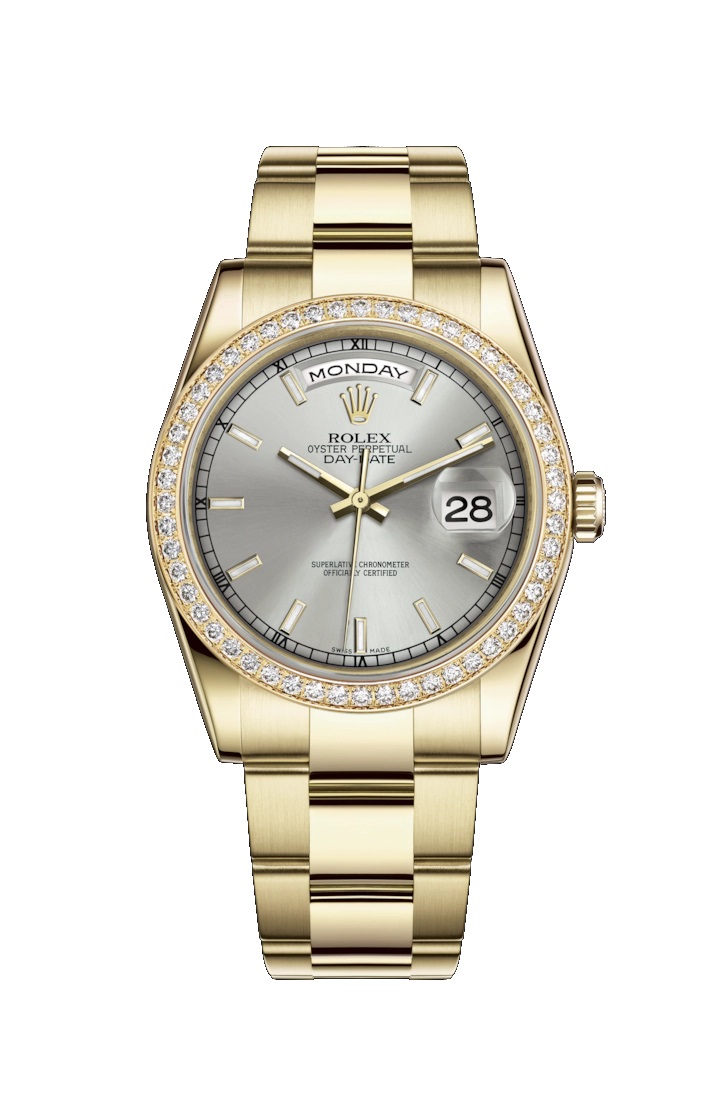 Day-Date 36 118348 Gold Watch (Silver)