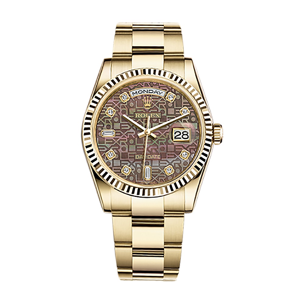 Day-Date 36 118238 Gold Watch (Black Mother-of-Pearl Jubilee Design Set with Diamonds)