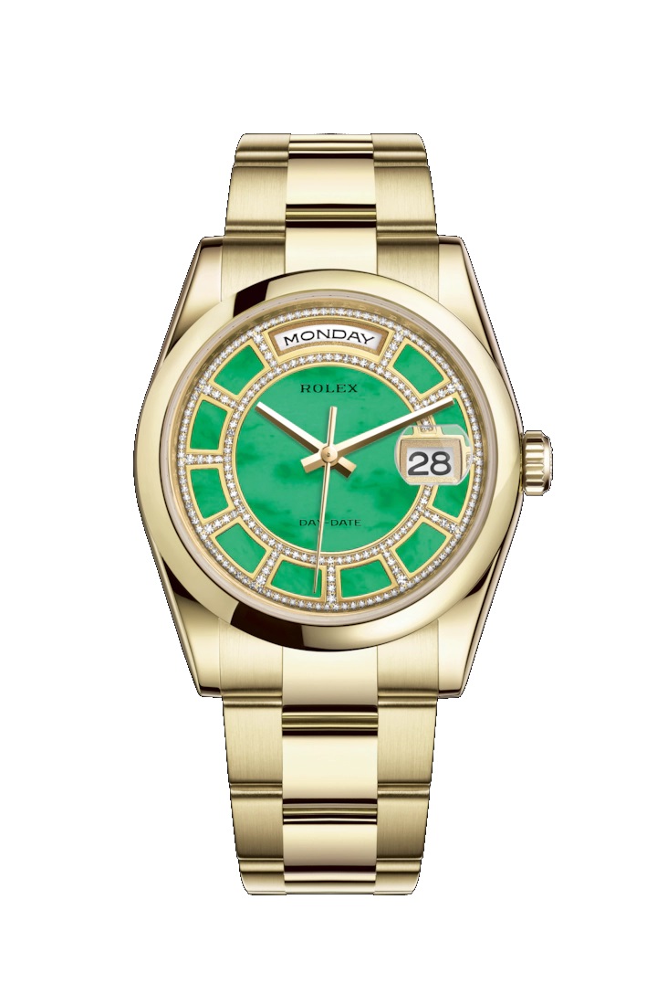 Day-Date 36 118208 Gold Watch (Carousel of Green Jade)