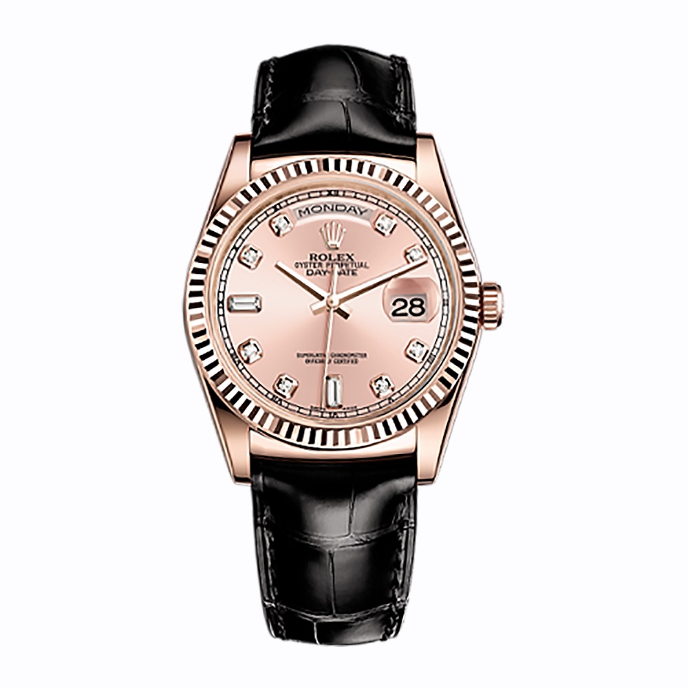 Day-Date 36 118135 Rose Gold Watch (Pink Set with Diamonds) - Click Image to Close