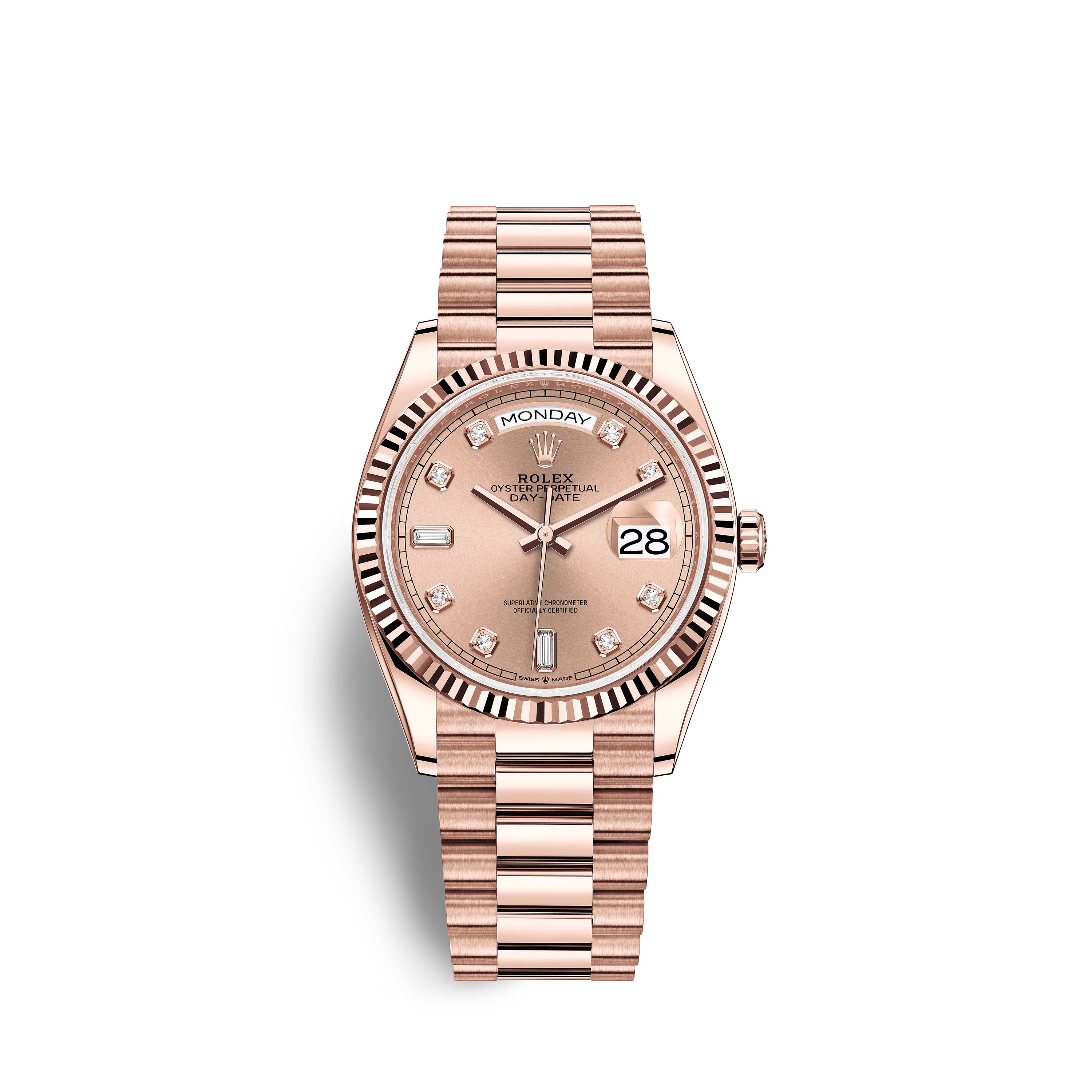 Day-Date 36 128235 Rose Gold Watch (Rosé Colour Set with Diamonds)
