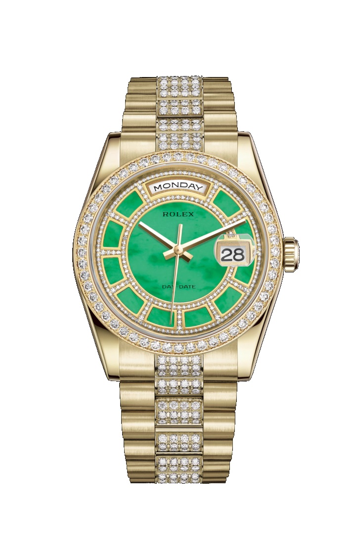 Day-Date 36 118348 Gold & Diamonds Watch (Carousel of Green Jade)
