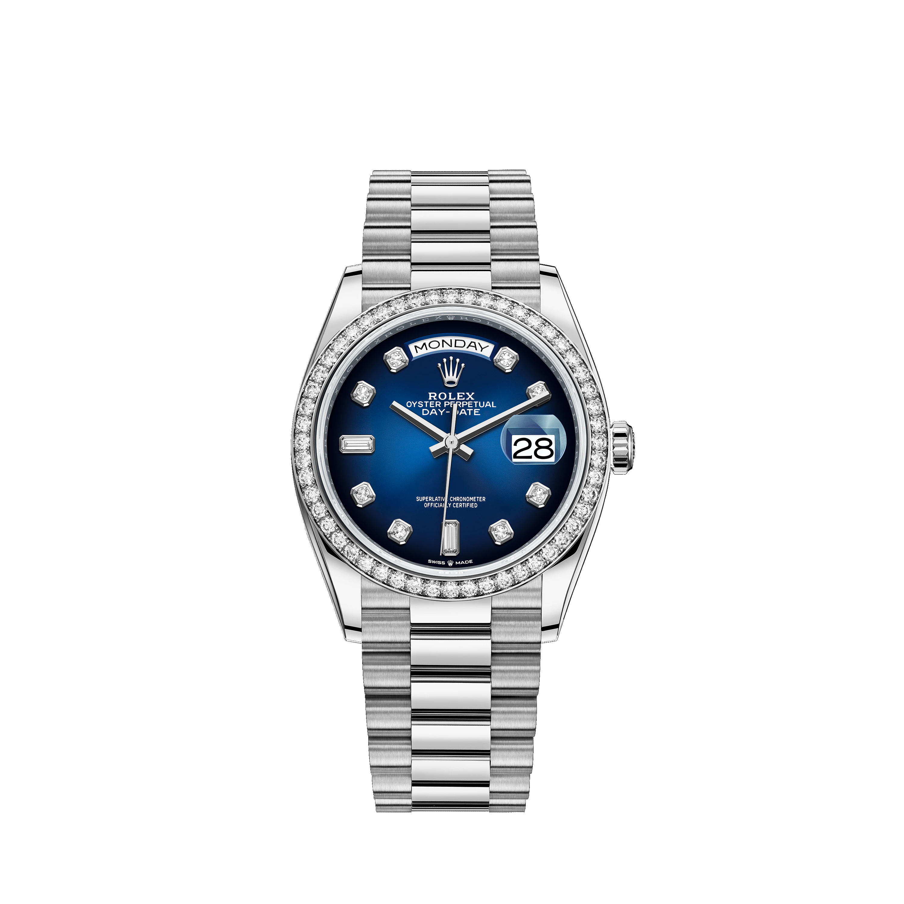 Day-Date 36 128349RBR White Gold & Diamonds Watch (Blue Ombre? Set with Diamonds)
